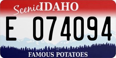 ID license plate E074094