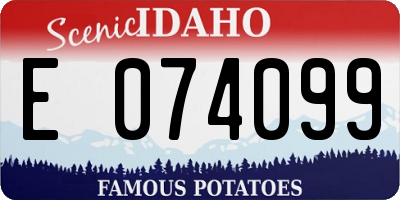 ID license plate E074099