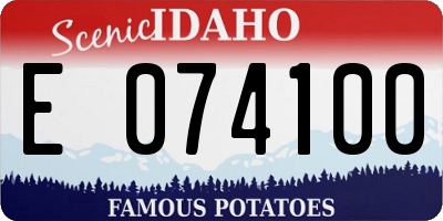 ID license plate E074100
