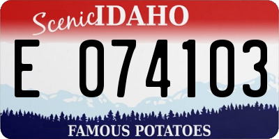 ID license plate E074103