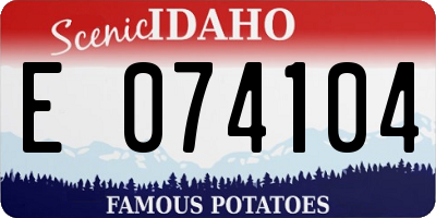 ID license plate E074104