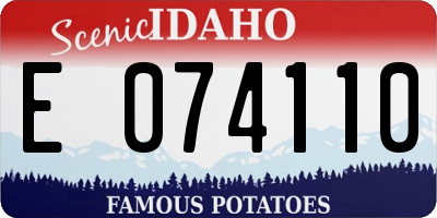 ID license plate E074110