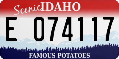 ID license plate E074117