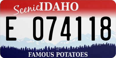ID license plate E074118
