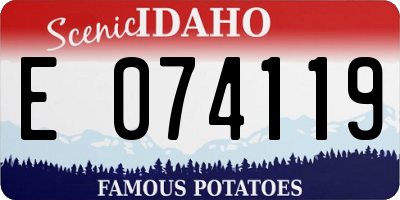 ID license plate E074119