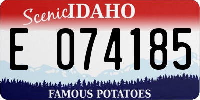 ID license plate E074185