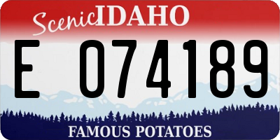 ID license plate E074189