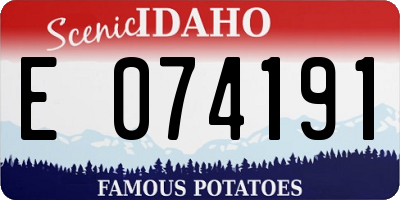 ID license plate E074191