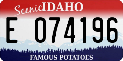 ID license plate E074196