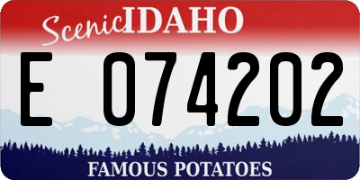ID license plate E074202
