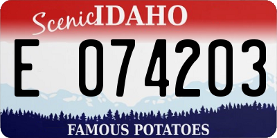 ID license plate E074203