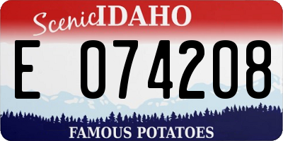 ID license plate E074208