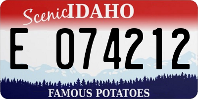 ID license plate E074212