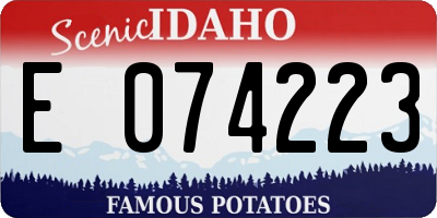 ID license plate E074223