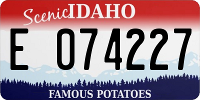 ID license plate E074227