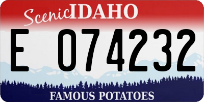 ID license plate E074232
