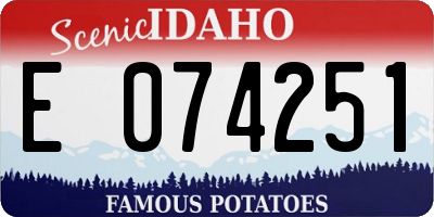 ID license plate E074251