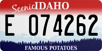 ID license plate E074262