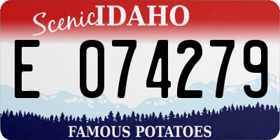 ID license plate E074279