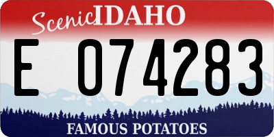 ID license plate E074283