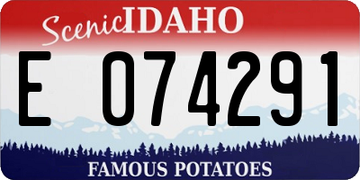 ID license plate E074291