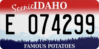 ID license plate E074299