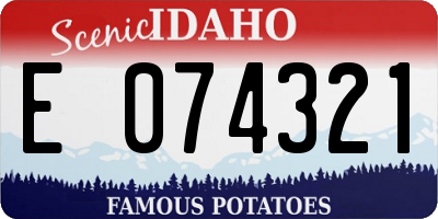 ID license plate E074321