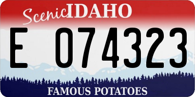 ID license plate E074323