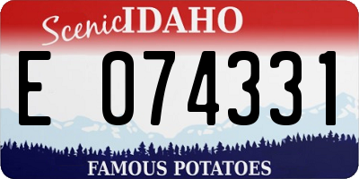 ID license plate E074331