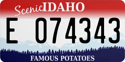 ID license plate E074343