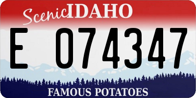 ID license plate E074347