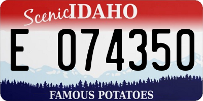 ID license plate E074350