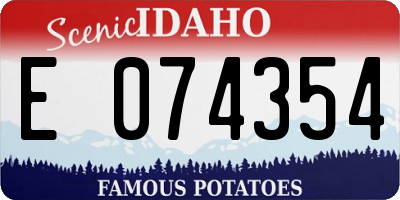 ID license plate E074354