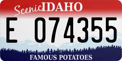ID license plate E074355