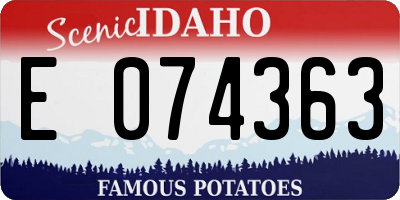 ID license plate E074363