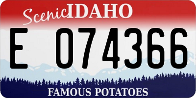 ID license plate E074366