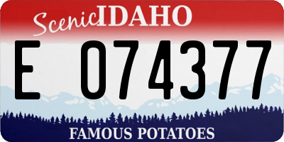 ID license plate E074377