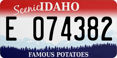 ID license plate E074382