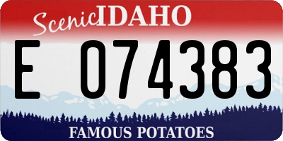ID license plate E074383