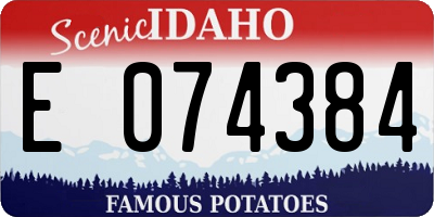 ID license plate E074384