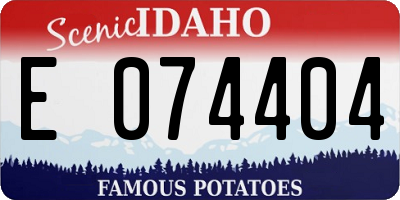 ID license plate E074404