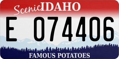 ID license plate E074406
