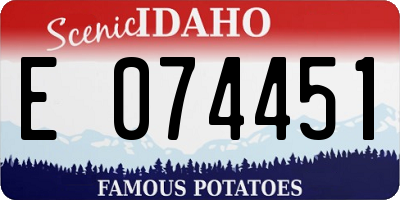 ID license plate E074451