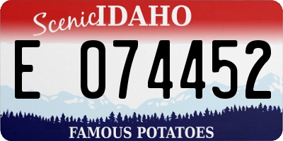 ID license plate E074452