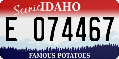 ID license plate E074467