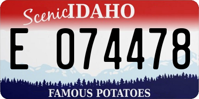 ID license plate E074478
