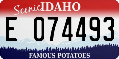 ID license plate E074493