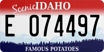 ID license plate E074497