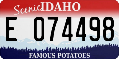 ID license plate E074498