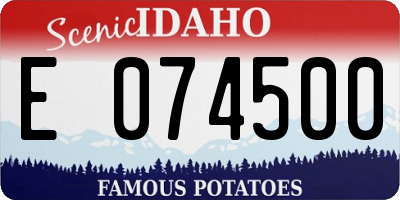 ID license plate E074500